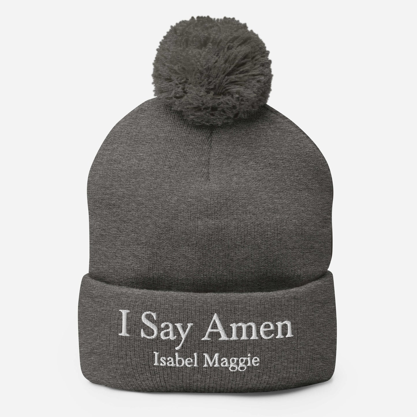Pom-Pom Embroidered Beanie