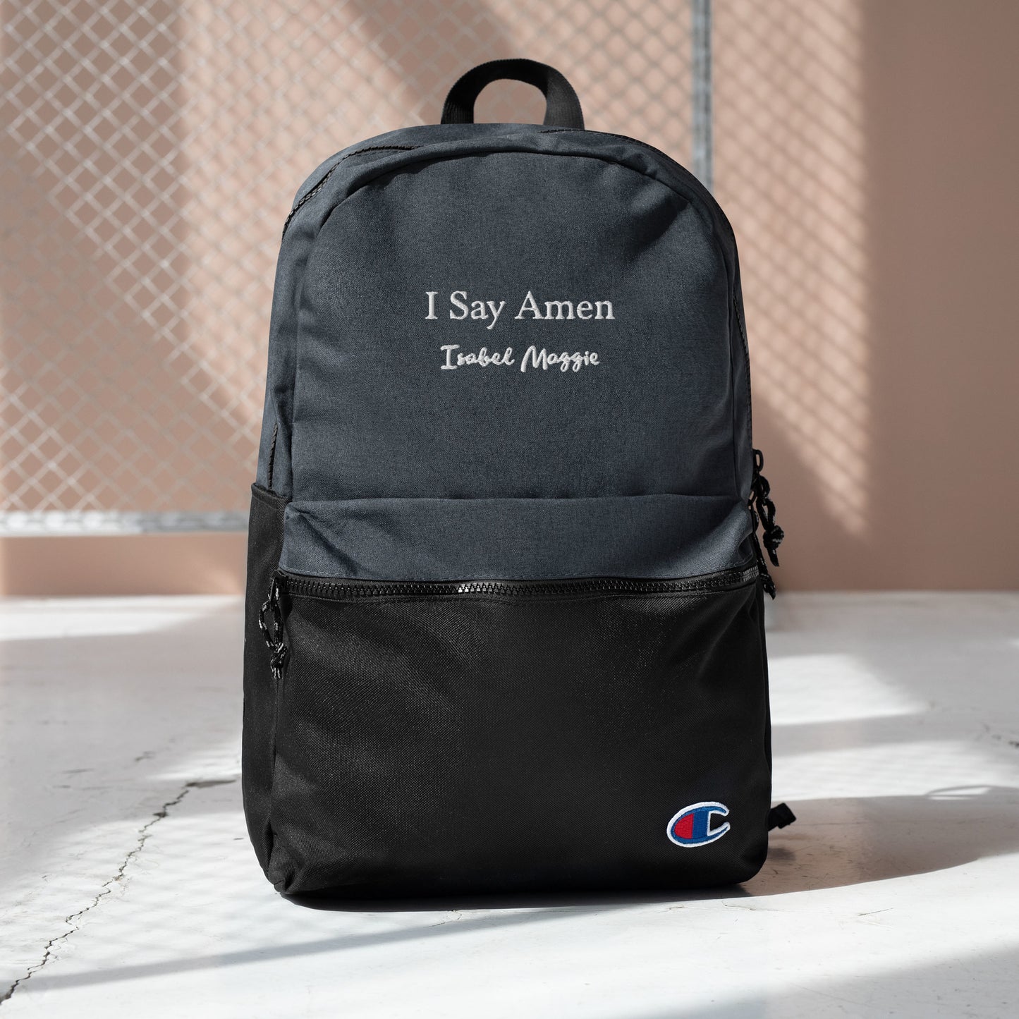 I Say Amen Water-Resistant Embroidered Champion Backpack