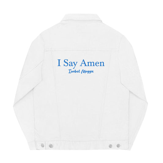 Jean Jacket Embroidered I Say Amen